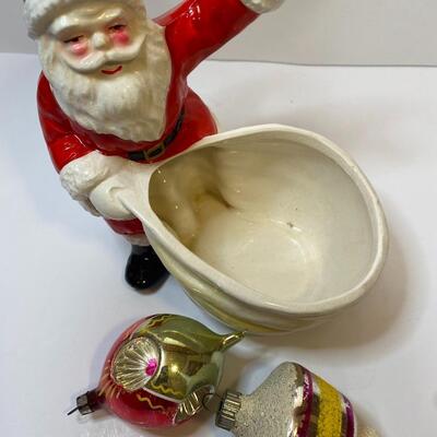Lot 388: Vintage Christmas Planters/Candy Dishes & Ornaments
