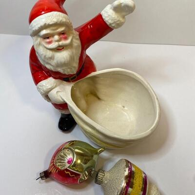 Lot 388: Vintage Christmas Planters/Candy Dishes & Ornaments