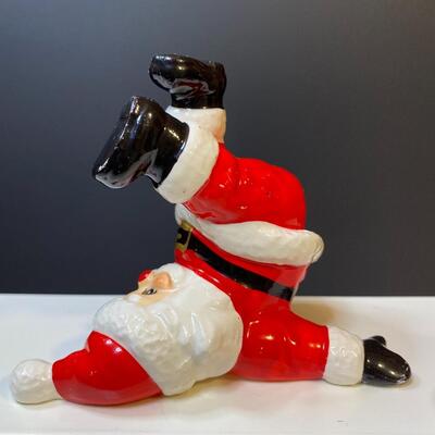 Lot 391: Vintage Fitz & Floyd "Silly" Santa's