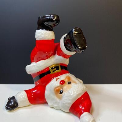 Lot 391: Vintage Fitz & Floyd "Silly" Santa's