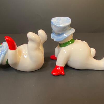 Lot 393: Vintage Fitz and Floyd "Silly" Snowmen