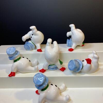 Lot 393: Vintage Fitz and Floyd "Silly" Snowmen
