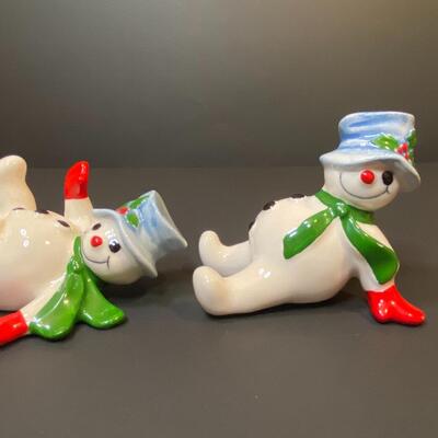 Lot 393: Vintage Fitz and Floyd "Silly" Snowmen