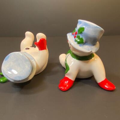 Lot 393: Vintage Fitz and Floyd "Silly" Snowmen