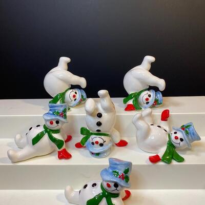Lot 393: Vintage Fitz and Floyd "Silly" Snowmen
