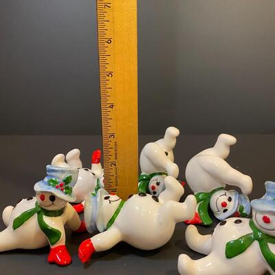 Lot 393: Vintage Fitz and Floyd "Silly" Snowmen