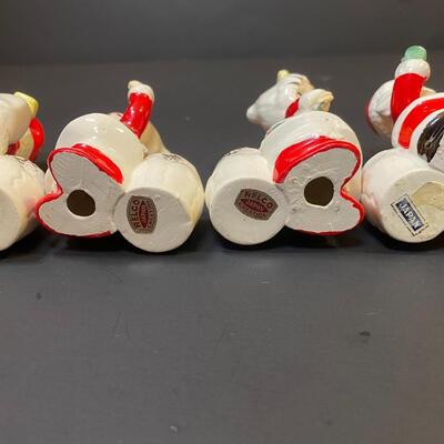 Lot 477: Vintage Japan Christmas Table: Salt/Pepper Sets, Candle Huggers & Holders, Napkin Rings