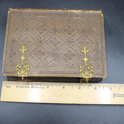 Antique French Photo Album Filled with Hand Painted Daguerreotype Photo Portraits