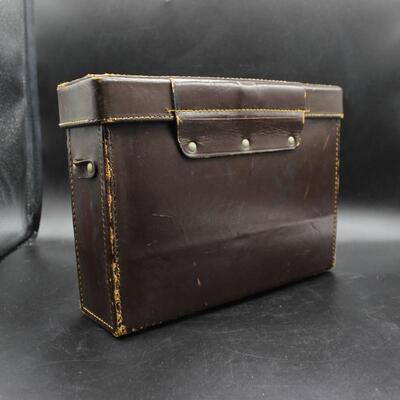 Antique Polaroid Land Model 95 with Leather Stitched Travel Case
