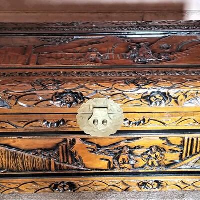 Lot #155 Contemporary Carved Decorative Chest