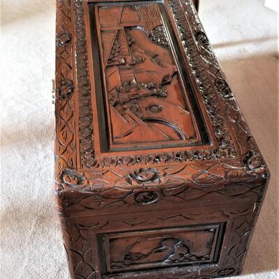 Lot #155 Contemporary Carved Decorative Chest