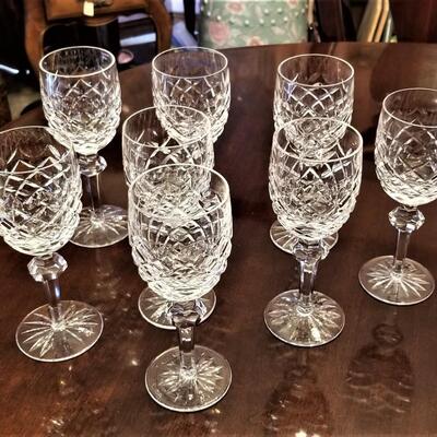 Lot #156  8 WATERFORD Goblets - "Powers Court" pattern