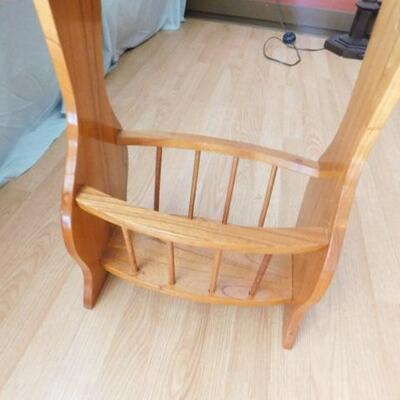 Solid Wood Side Table Cage Bottom Stretcher  22