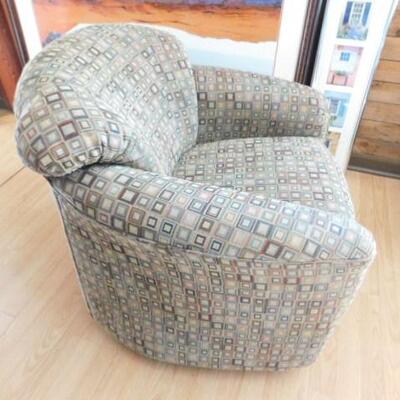 Contemporary Sealy Brand Upholstered Arm Chair Rocks and Swivels