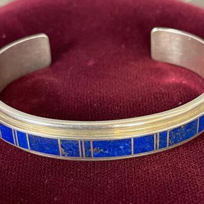 A. Yazzie Sterling Silver Lapis Lazuli Bracelet 