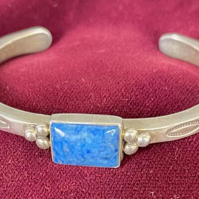 Lapis Lazuli Bracelet Signed JM 