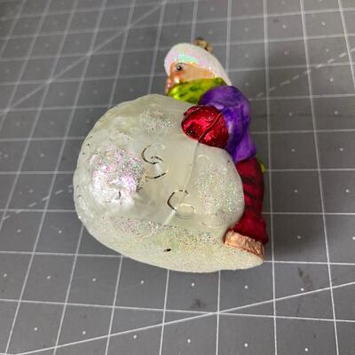 Little Boy Building Snowman Vintage GLASS RADKO 