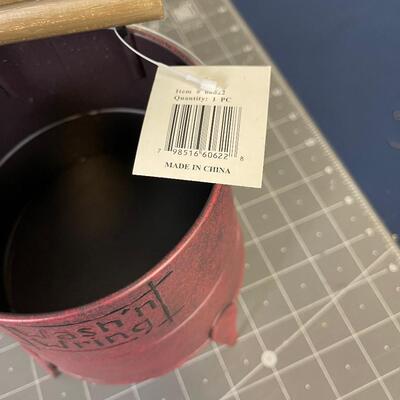 Home Decor' Wood Box and Hand Crank Washing Machine 