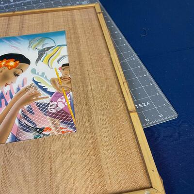 Hawaiian Woman Print in a Bamboo Frame 