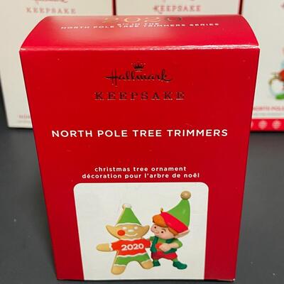 Lot 466: Hallmark North Pole Tree Trimmers Ornaments