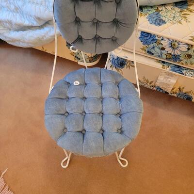 Blue vanity chair