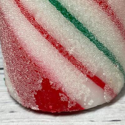Christmas Candy Cane Striped Set of Two Fake Light Up Candles
