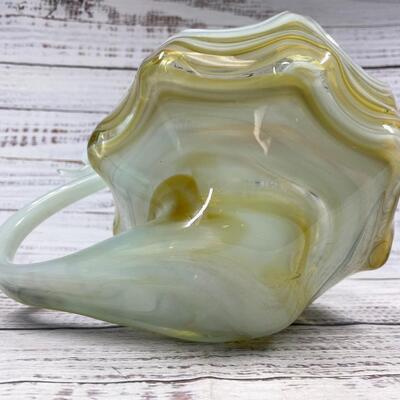 Modern Art Murano Style Glass Swan Hand Blown Bowl