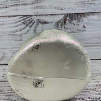 Metallic and Sparkly Glass Snowman Holiday Christmas Ornament