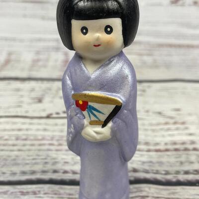 Japanese Asian Little Girl Figurine Wearing a Kimono