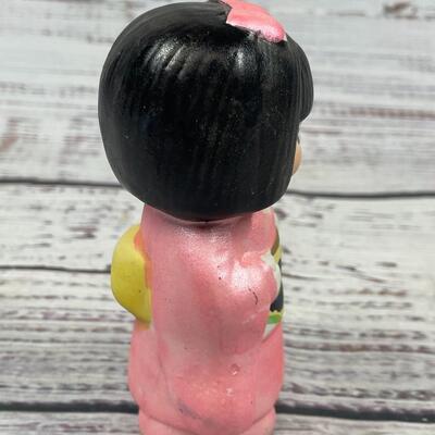 Japanese Little Girl Figurine Wearing a Light Pink Kimono