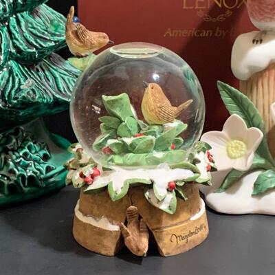 Lot 24: Vintage Ceramic Christmas Tree, Lenox, Hallmark Snow Globe