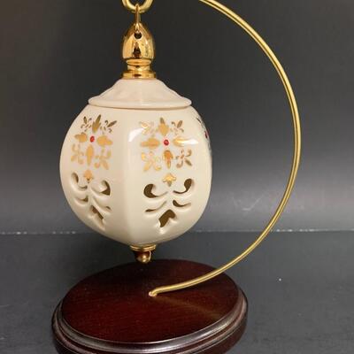 Lot 158: Vintage Lenox Ornaments, Candy Dish and Gold Trimmed Trinket Box