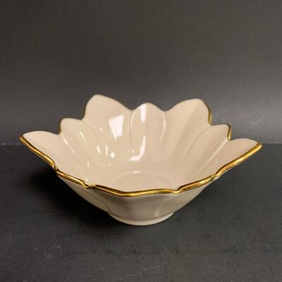 Lot 158: Vintage Lenox Ornaments, Candy Dish and Gold Trimmed Trinket Box