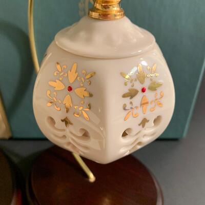 Lot 158: Vintage Lenox Ornaments, Candy Dish and Gold Trimmed Trinket Box