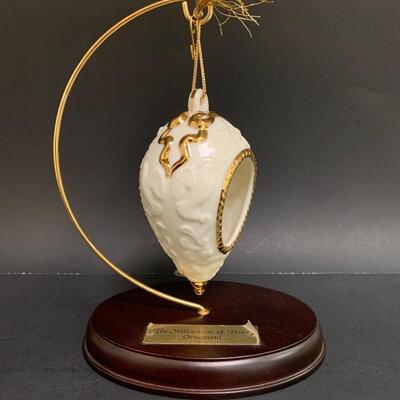 Lot 158: Vintage Lenox Ornaments, Candy Dish and Gold Trimmed Trinket Box