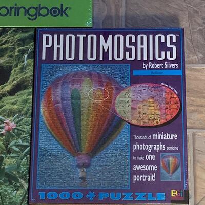 Lot 160: New Puzzles: Peacock, Water Fall  & Hot Air Balloon Photomosaic (Great Gifts!)