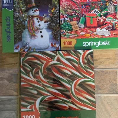 Lot 444: New Springbok Christmas Puzzles (Great Gifts!)