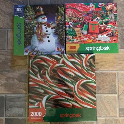 Lot 444: New Springbok Christmas Puzzles (Great Gifts!)