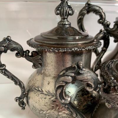 Lot 496: Vintage Ornate Forbes Silver Co. & Barbour Silver Co. Tea Set
