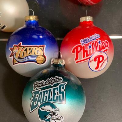Lot 499: Sports Team Steins, Phillies Snowglobe  & Ornaments