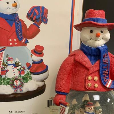 Lot 499: Sports Team Steins, Phillies Snowglobe  & Ornaments
