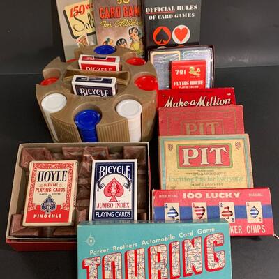 Lot 500: Vintage Card Games, Poker Chips, Parker Brother Game  & More