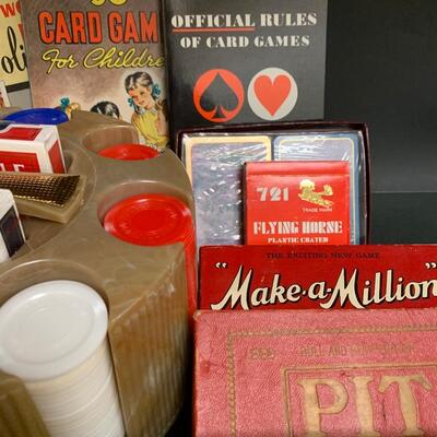 Lot 500: Vintage Card Games, Poker Chips, Parker Brother Game  & More