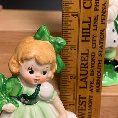 Lot 197: Vintage Lefton, Irish Figurines, and Trinket Box