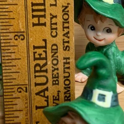 Lot 198: Vintage Irish Dancers, Leprechaun & Lefton Elves,