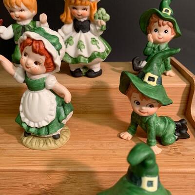 Lot 198: Vintage Irish Dancers, Leprechaun & Lefton Elves,
