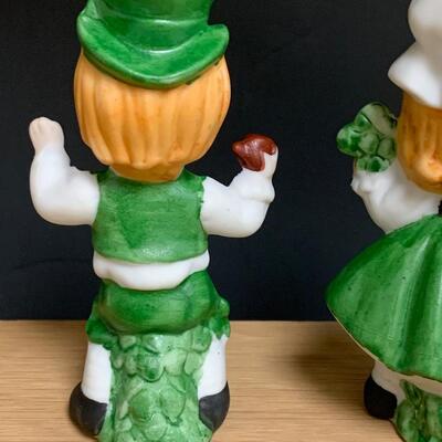 Lot 198: Vintage Irish Dancers, Leprechaun & Lefton Elves,