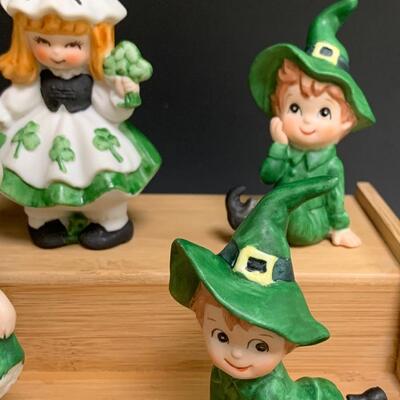 Lot 198: Vintage Irish Dancers, Leprechaun & Lefton Elves,