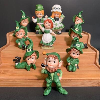 Lot 198: Vintage Irish Dancers, Leprechaun & Lefton Elves,