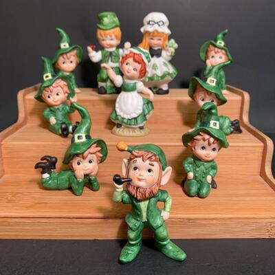 Lot 198: Vintage Irish Dancers, Leprechaun & Lefton Elves,